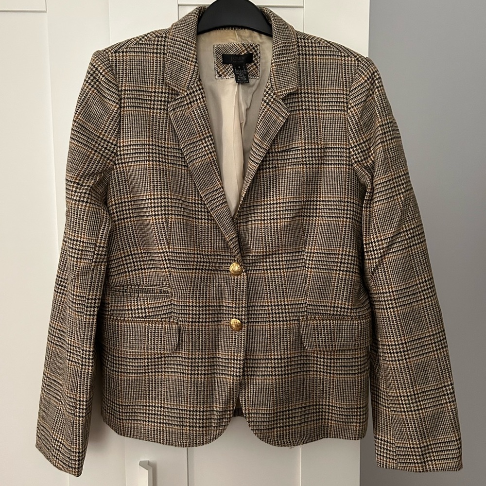 J.Crew Collection Plaid Wool Blazer